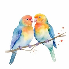 Naklejka na meble Lovebirds isolate on white background