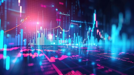Poster - stock market graph background. concept of business investment. stock future trading