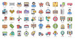 © Michael - Black Friday Colored Outline Icons Shopping Basket Sale Iconset 50 Vector Icons
