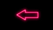 ©  UK - Neon arrow direction on black background, neon arrow updating sign animation.
