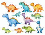 Fototapeta Pokój dzieciecy - Cartoon Cute dinosaurs cartoon