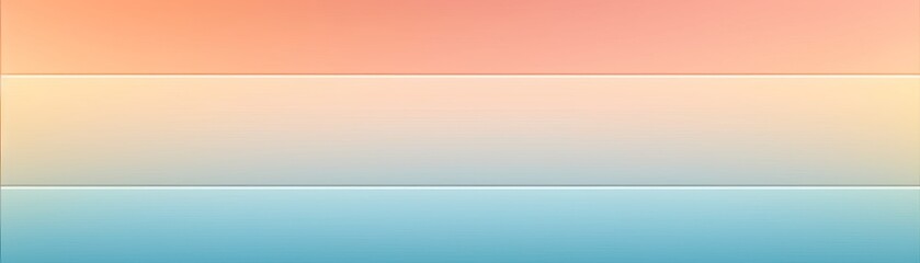 Wall Mural - Panoramic clean gradient background with straight lines, combination of sea green, light ocean, pink peach color with linear gradient background on horizontal frame. Retro vintage style