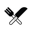 knife and fork icon with white background vector stock illustration