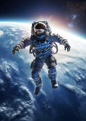 Wall Mural - an astronaut floating in outer space