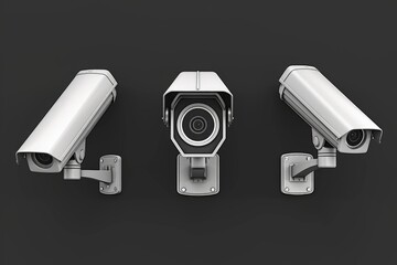 Poster - Three cameras are displayed on a black background. This versatile image can be used for various purposes