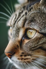 Poster - A close up view of a cat's face with a blurred background. Can be used for various purposes