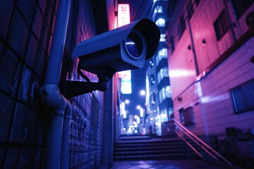 Aufkleber - A security camera mounted on the side of a building. Can be used for surveillance purposes