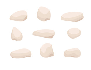 Wall Mural - set of white aquarium decorative stones vector illustration isolated on white background