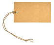 One brown paper label tag isolated on transparent
