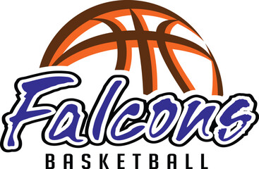 Wall Mural - falcons basketball team graphic is a sports design template that includes graphic falcons text and a