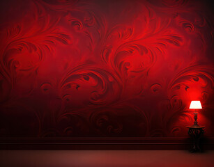 Wall Mural - Dark Red Decorative Light: An Abstract Vintage Art in a Modern Interior