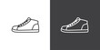 Casual Shoe vector, Footwears icon. Sneaker icon. Sport shoe line icon in white and black background. Sport shoe vector icon illustration
