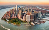 Fototapeta  - Aerial view of lower Manhattan NYC