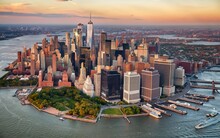 Aerial View Of Lower Manhattan NYC