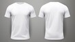 White classic t-shirt front and back in pure white on grey background