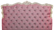 Pink velvet bed headboard isolated on transparent
