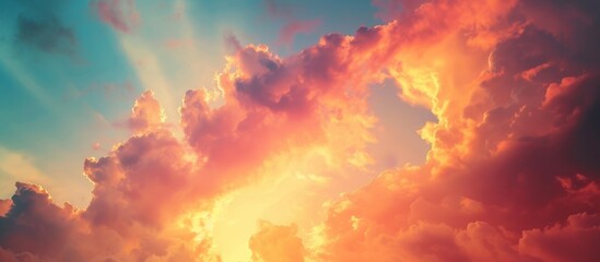 Wall Mural - Clouds in a Radiant Sunset Sky Background