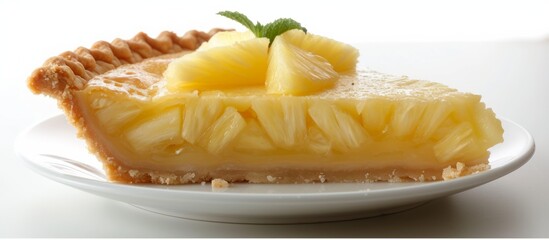 Wall Mural - Delicious Pineapple Pie on a Crisp White Background