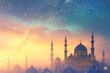 fairytale watercolor mosque background