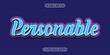 personable letter text style design vector, personable writing in vintage cursive style