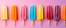 Ice Cream Sticks on Pastel Background for Summer

