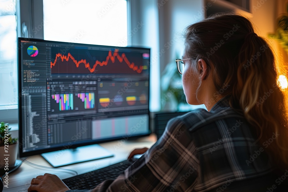 Data Analyst Examining Growth Chart,Strategic Data Analysis for Growth ...