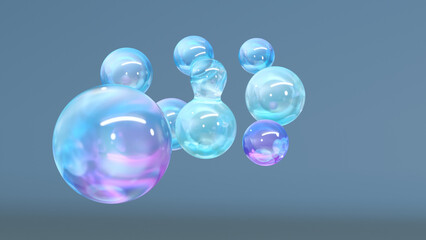 Aufkleber - Abstract floating circles with space on a bright pastel-colored background. a 3D-colored sphere with a color spectrum. Template for a sleek, contemporary gradient. 3D rendering. 