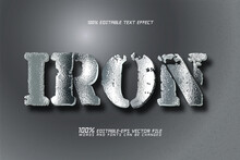 Silver Iron Editable Text Effect