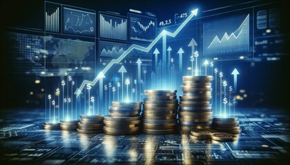 Aufkleber - visualizes the concept of financial growth