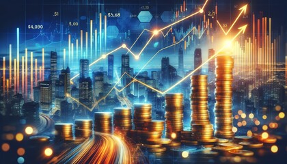 Aufkleber - visualizes the concept of financial growth