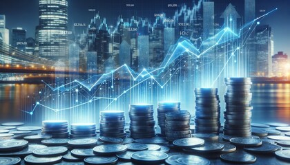 Aufkleber - visualizes the concept of financial growth