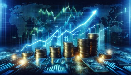 Aufkleber - visualizes the concept of financial growth