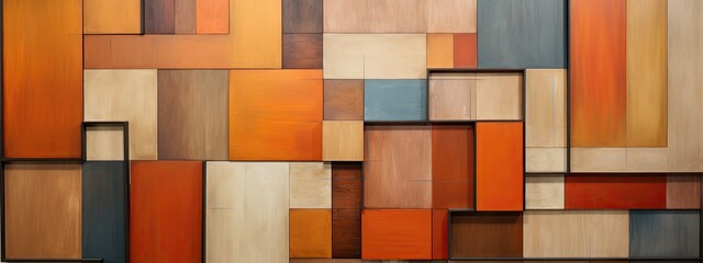 Wall Mural - Abstract background from many old colorful pieces of wood.