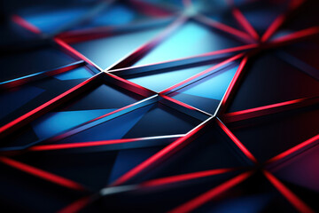 Poster - A geometric pattern of intersecting lines and shapes, forming a modern and visually appealing background for text on contemporary topics. Generative Ai.