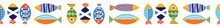 Vector Seamless Horizontal Border With Fish. Cute Illustration.