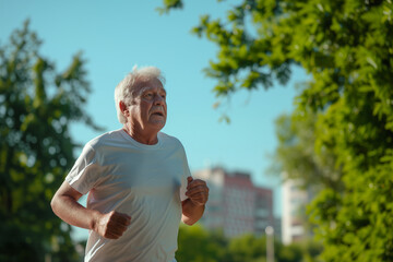 Senior Man Enjoying a Run Outdoors