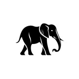 Fototapeta Dinusie - a black elephant with a long trunk