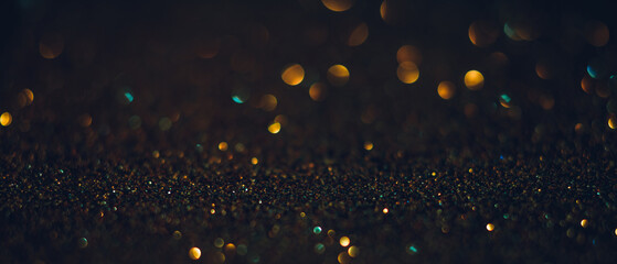 Poster - Abstract Glittering Surface With Soft Bokeh Lights in the Dark Background