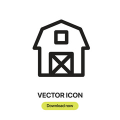 Fototapete - Barn icon vector. Linear-style sign for mobile concept and web design. Barn symbol illustration. Pixel vector graphics - Vector.	
