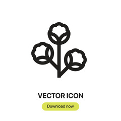 Poster - cotton icon vector. linear-style sign for mobile concept and web design. cotton symbol illustration.