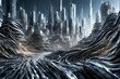 Liquid metal waves flowing through a cybernetic city