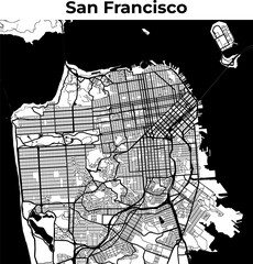 Wall Mural - San Francisco City Map, Cartography Map, Street Layout Map 