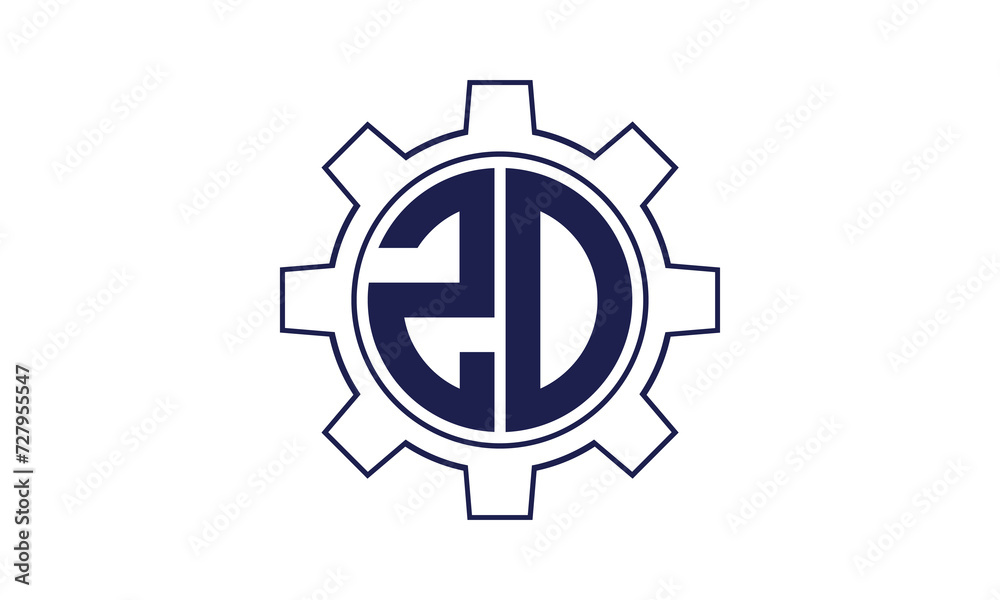 ZO initial letter mechanical circle logo design vector template ...