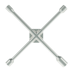 Poster - Universal Lug Wrench, anti-slip cross wrench, 3D rendering isolated on transparent background