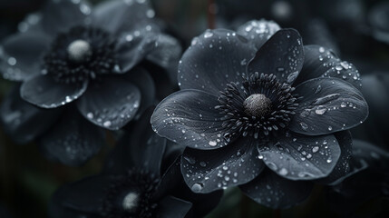 Wall Mural - black and white flower