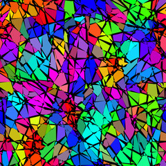 Leinwandbilder - Pop Art style mosaic. Broken glass mosaic. Vector seamless mosaic art pattern. Art background.