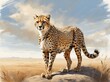 cheetah in the savannah