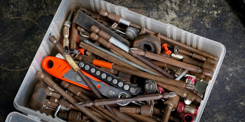 set of tools in the box