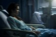 teenage patient in hospital - motion blur image of hospitalized girl