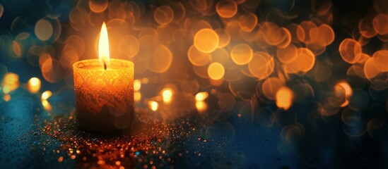 Poster - Mystical Candle Flame Creates Enchanting Bokeh Scene